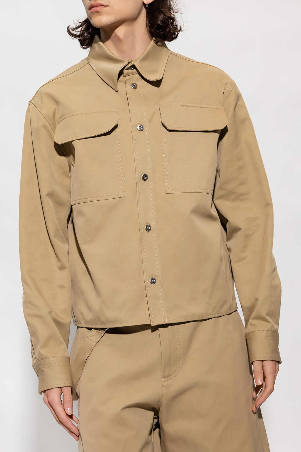【ミリタリーチックに♪】Bottega Veneta SHIRT コットンツイル Блуза с вышивкой ришелье в стиле bottega veneta - Beige